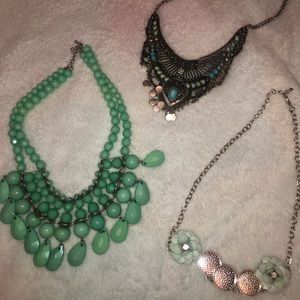 Silver Blue Necklace Bundle (3)